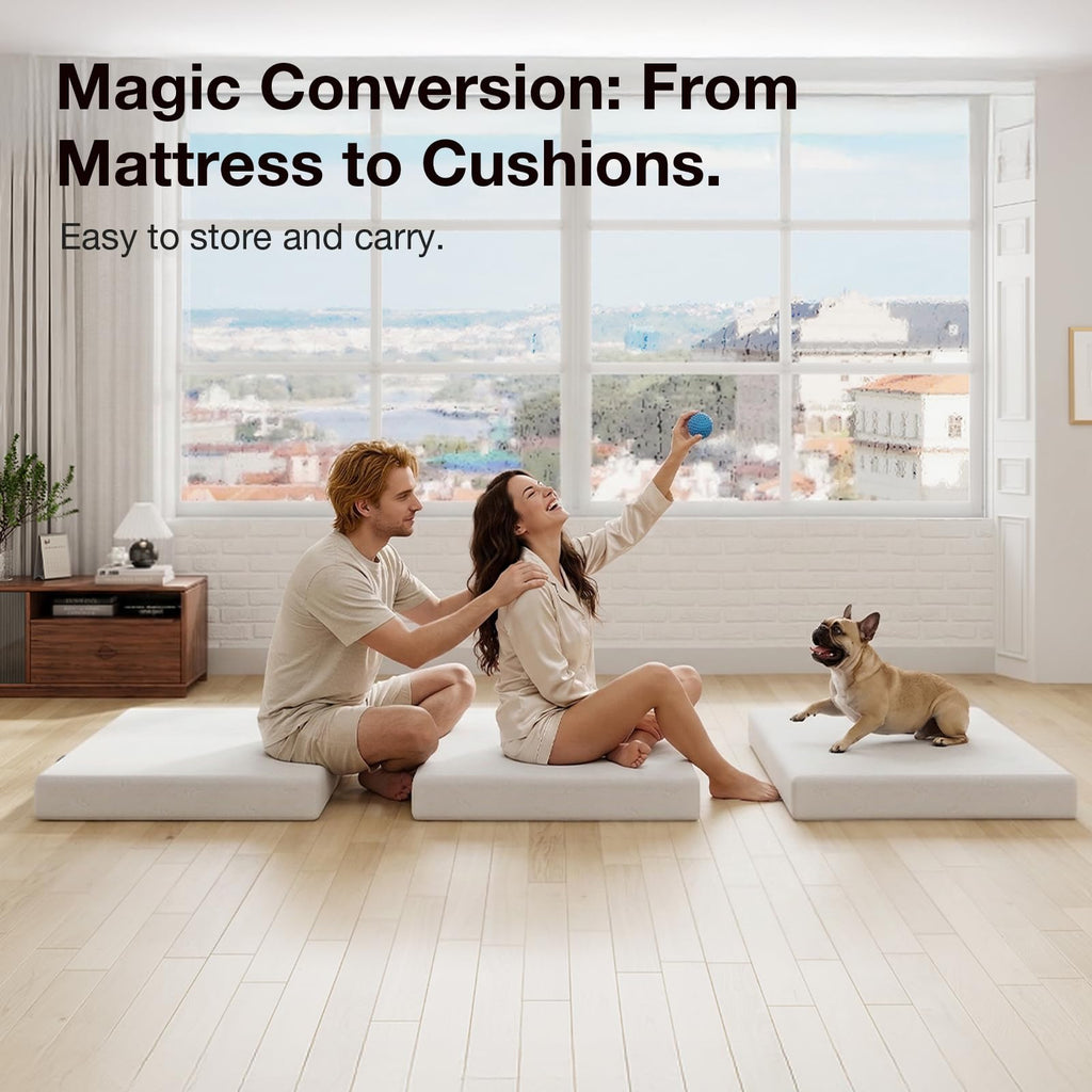4 Inch Memory Foam Tri-fold Mattress Topper Q537338