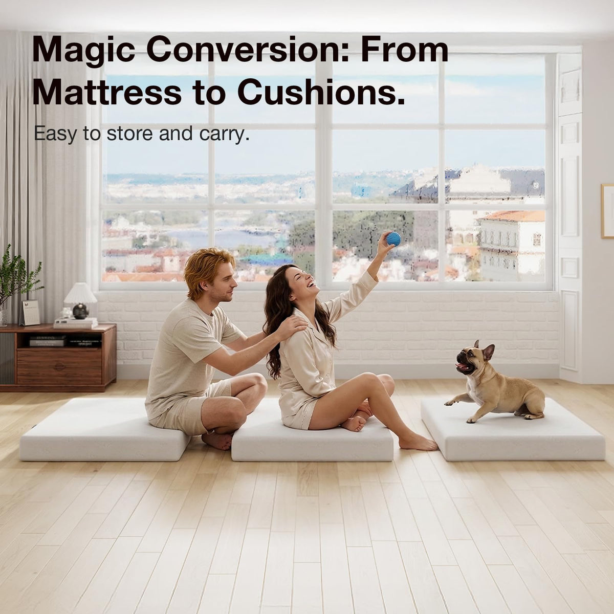 4 Inch Memory Foam Tri-fold Mattress Topper Q537338
