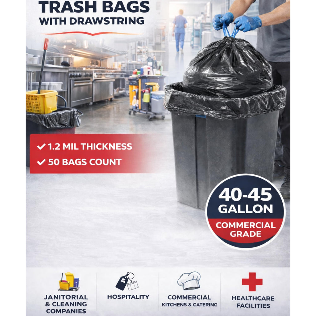 44 Gallon Drawstring Trash Bags 50 Count A872