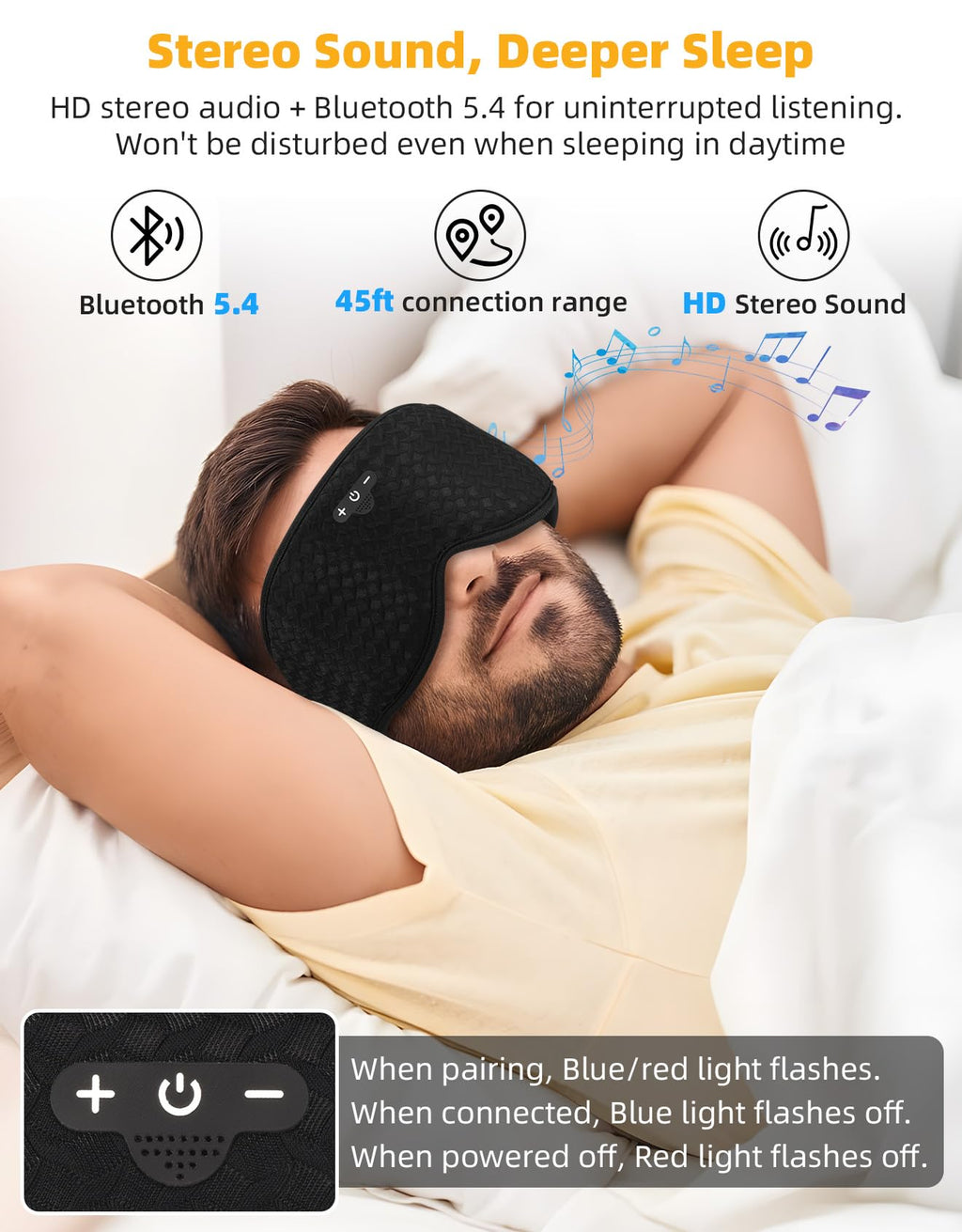 Blackout Sleep Mask with Bluetooth Headphones Z325