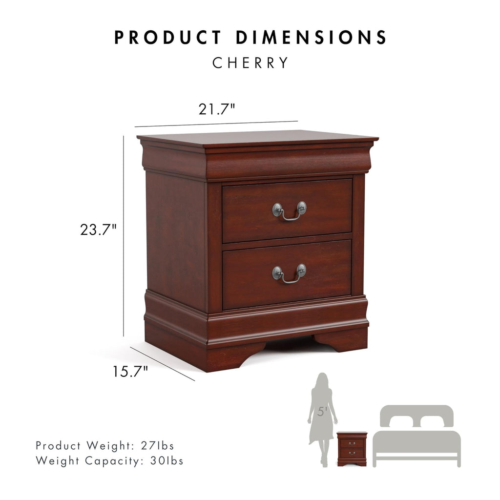 Solid Wood 2-Drawer Nightstand Set U38540