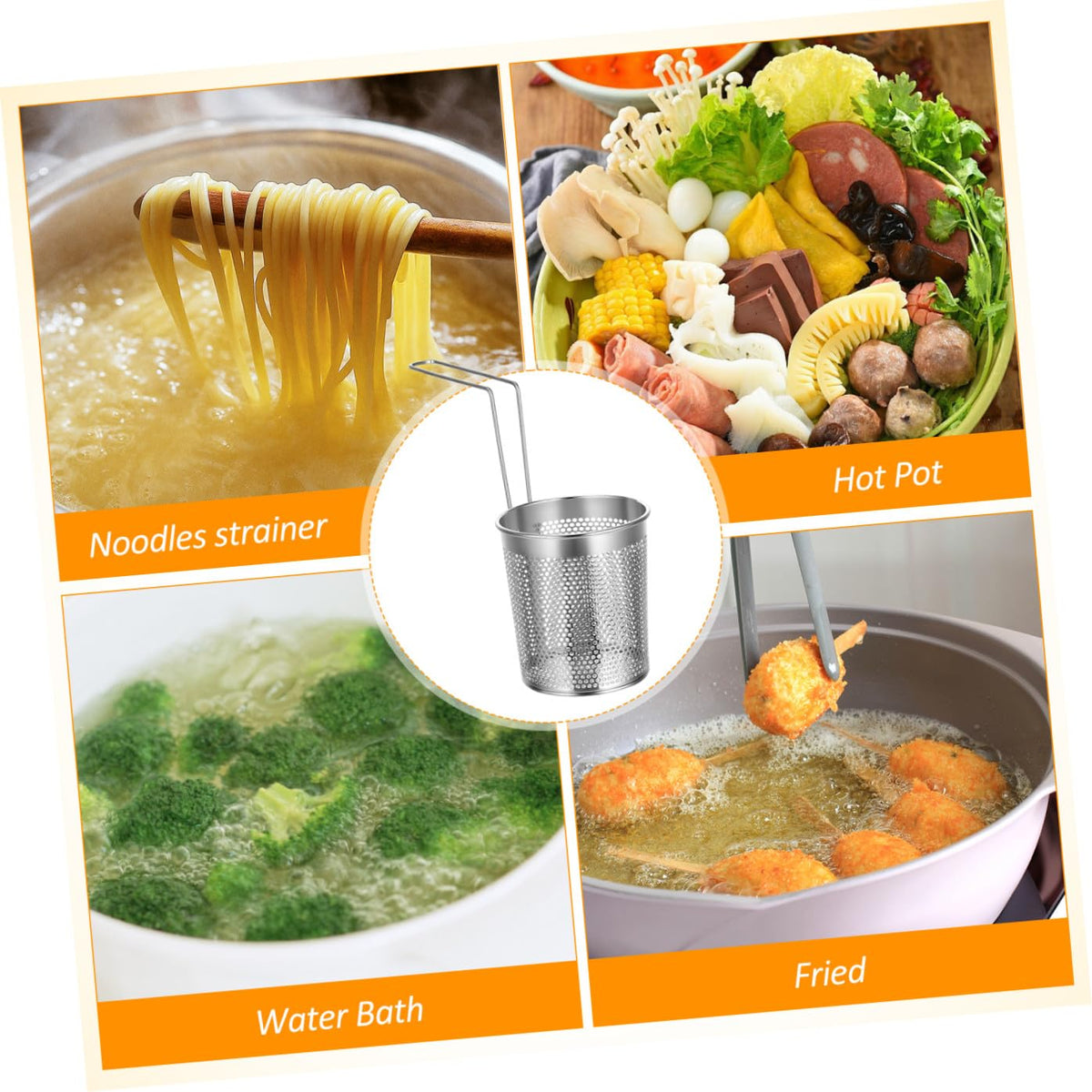 Stainless Steel Noodle Sieve with Handle B45232