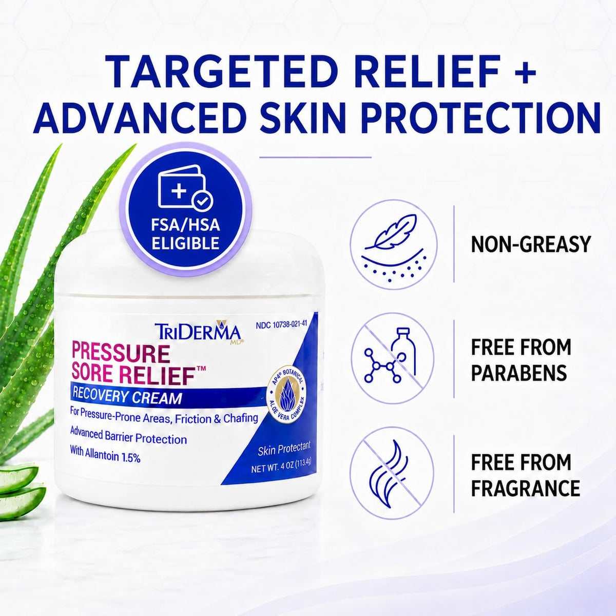 Healing Cream for Pressure Sores with Calendula and Aloe, 4 oz Jar C72464