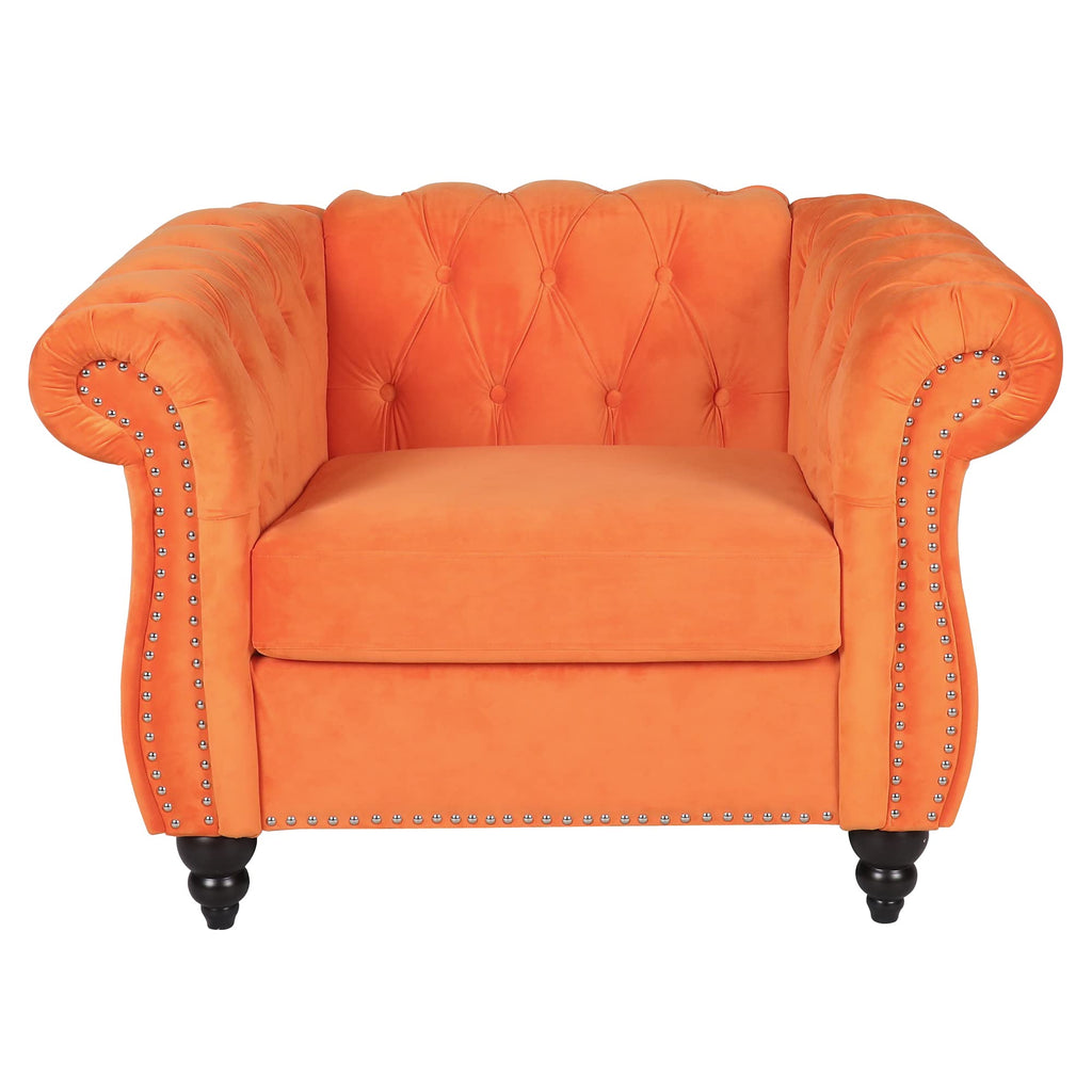 Orange Velvet Accent Chair U621