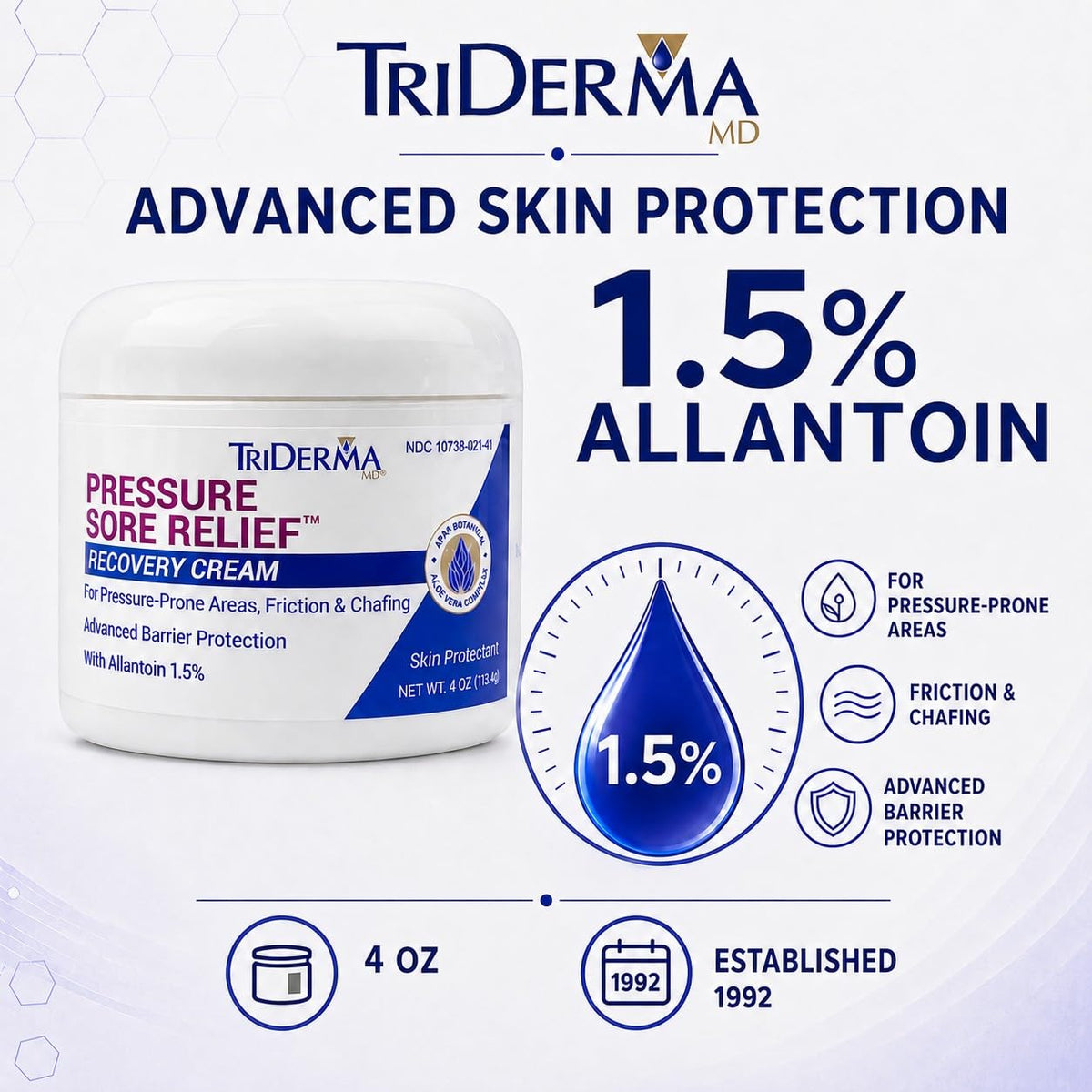 Healing Cream for Pressure Sores with Calendula and Aloe, 4 oz Jar C72464