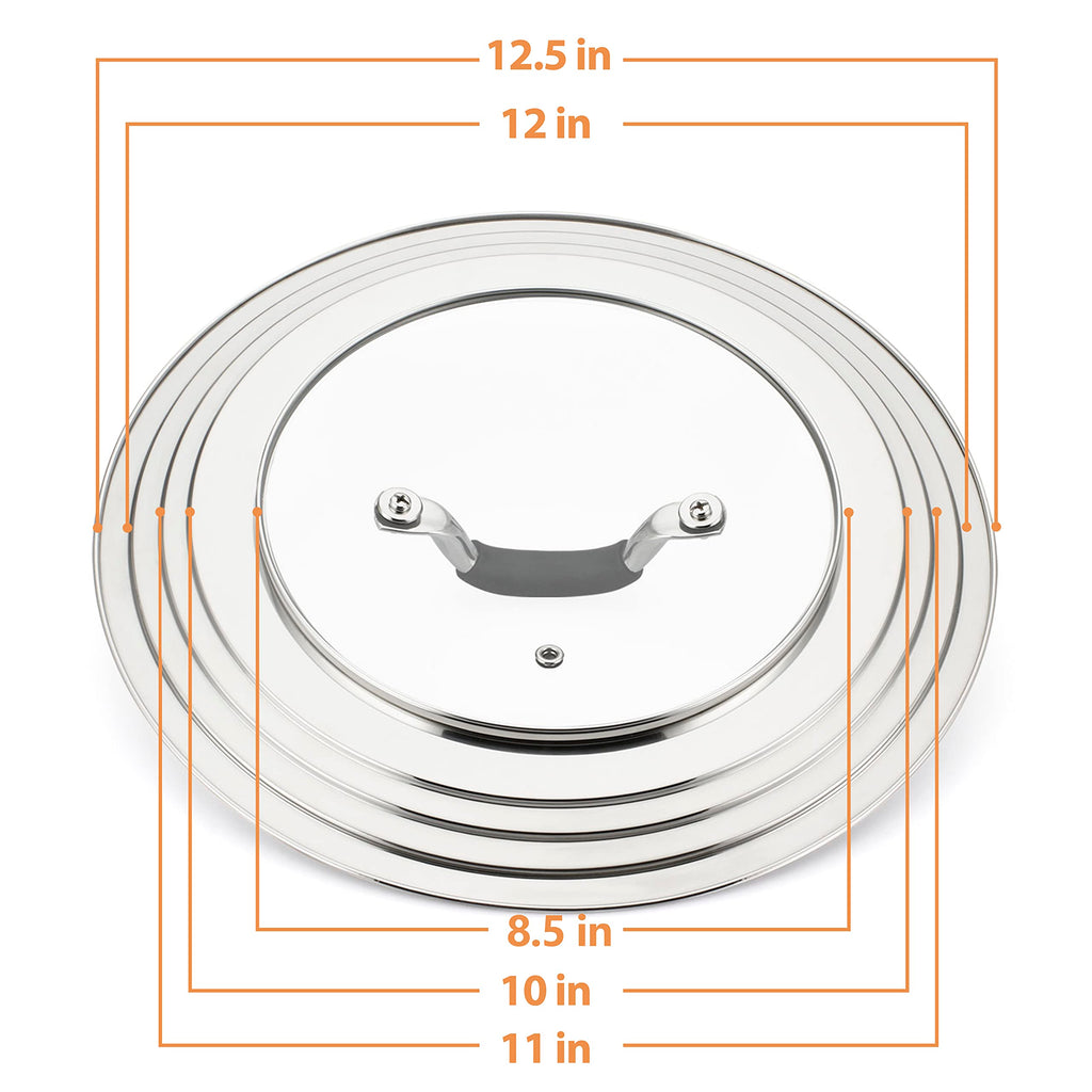 Stainless Steel Universal Lid for Pans Pots Fits 8.25 9 10 11 12 Inch Y162402