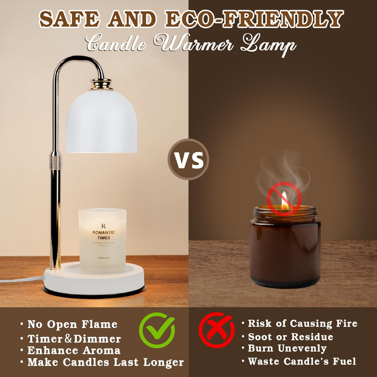 Candle Warmer Lamp with Timer Dimmable White B252426
