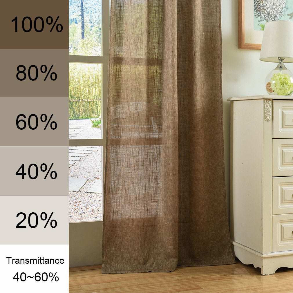 Soft Burlap Natural Tan Rod Pocket Window Curtain Panel 37" x 84" L72685