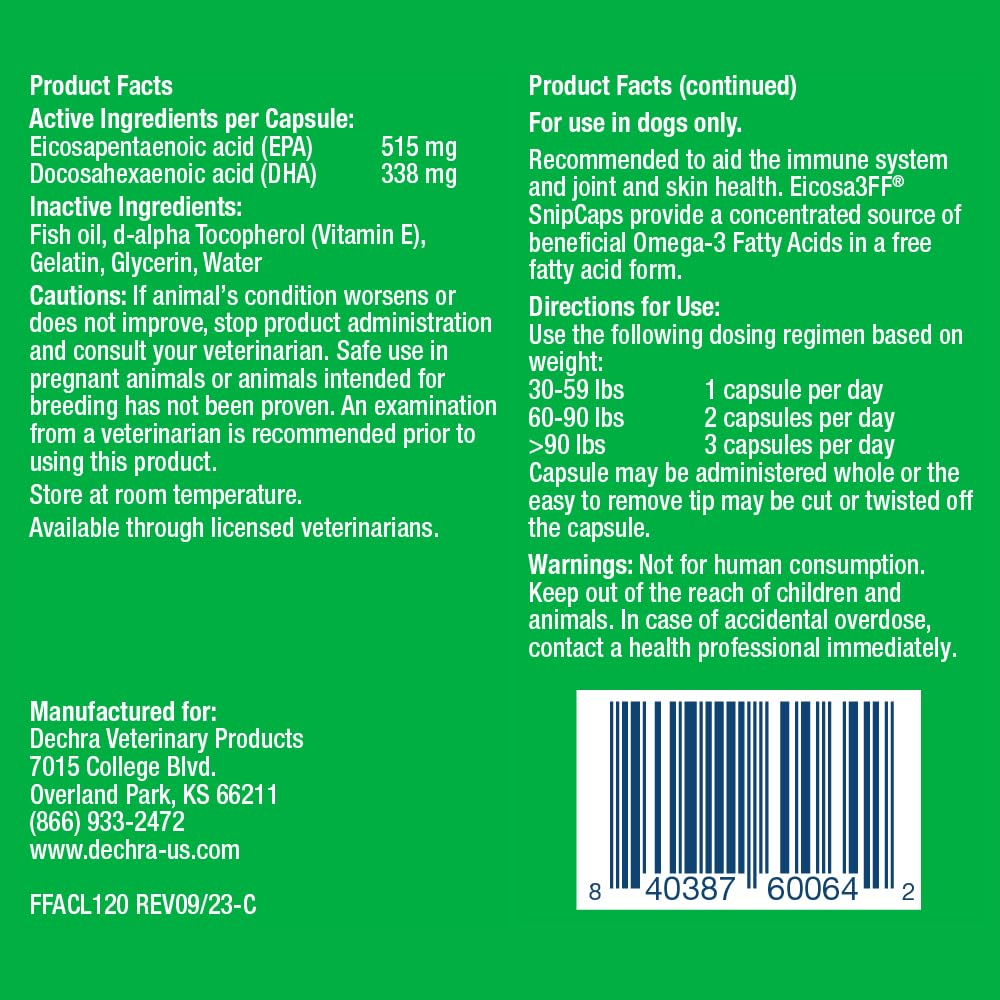 Omega 3 Free Fatty Acid Capsules 120 Capsules L188