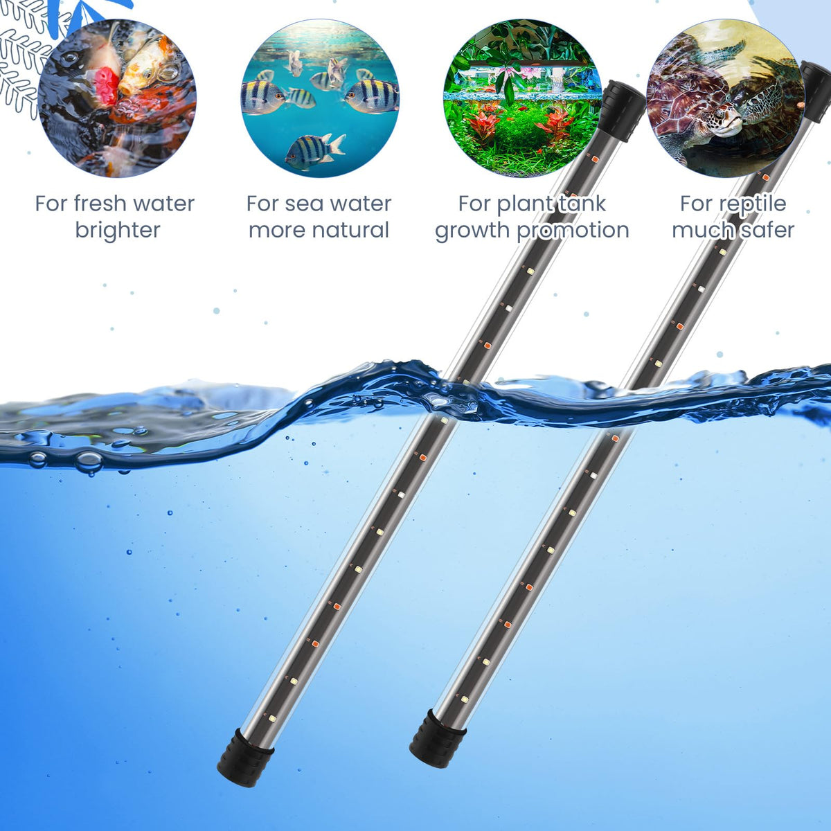 Aquarium Lids Canopy with LED Light, 3 Pcs, Clear, 20x10in S536740