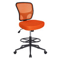 Armless Adjustable Height Mesh Drafting Chair with Foot Ring & Wheels M52067
