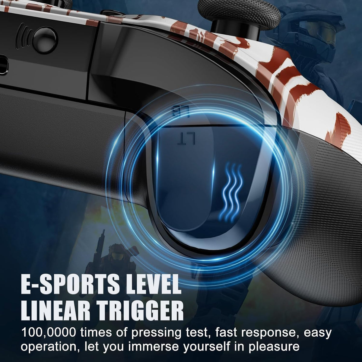 Wireless Xbox Controller with Vibration, Turbo, Programmable, 6 Gyro Axis, 3.5mm Audio Jack E457085