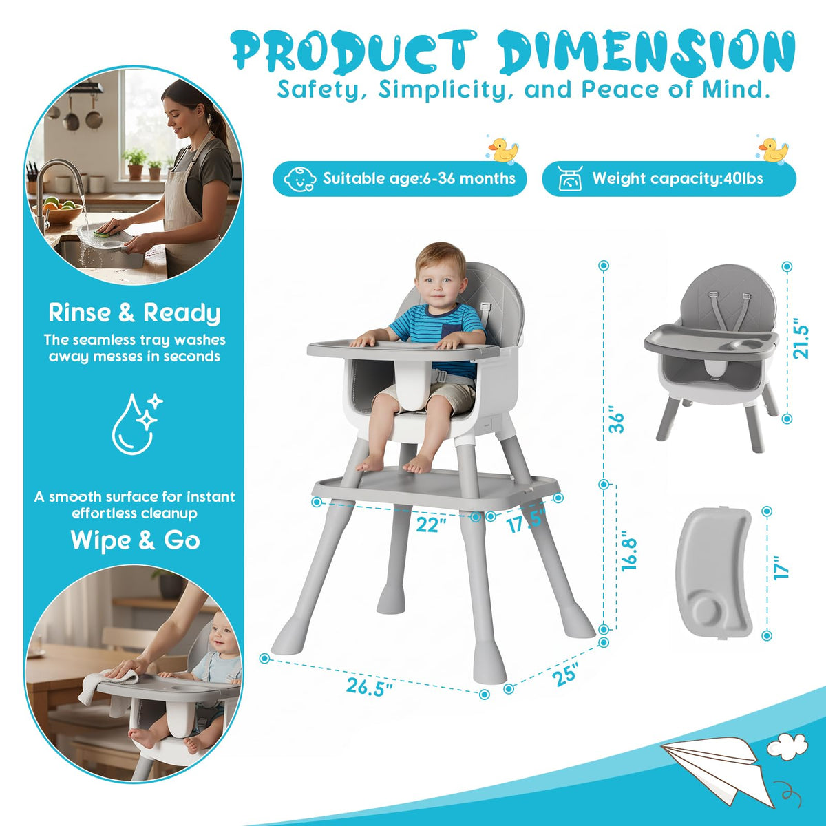 6 in 1 Baby High Chair M639