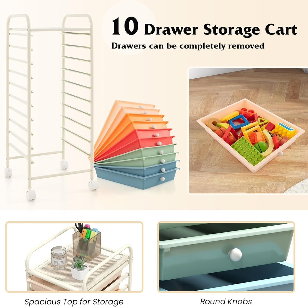10 Drawer Rolling Storage Cart W746579