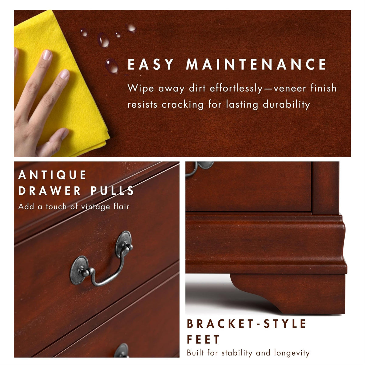 Solid Wood 2-Drawer Nightstand Set U38540