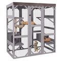 Outdoor Catio Cat Enclosure with 7 Platforms Grey A7868