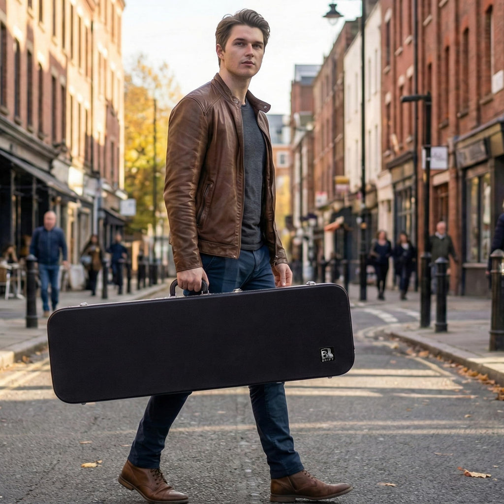 39 Inch Wooden Hard Shell Electric Guitar Case with Lock Latch N7523