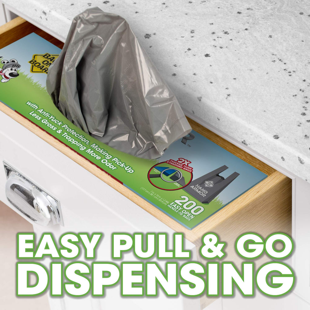 Dog Poop Bags with Easy Tie Handles, 200 Count G69488