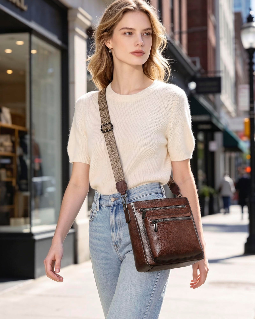 Genuine Leather Crossbody Purses Bags V643181