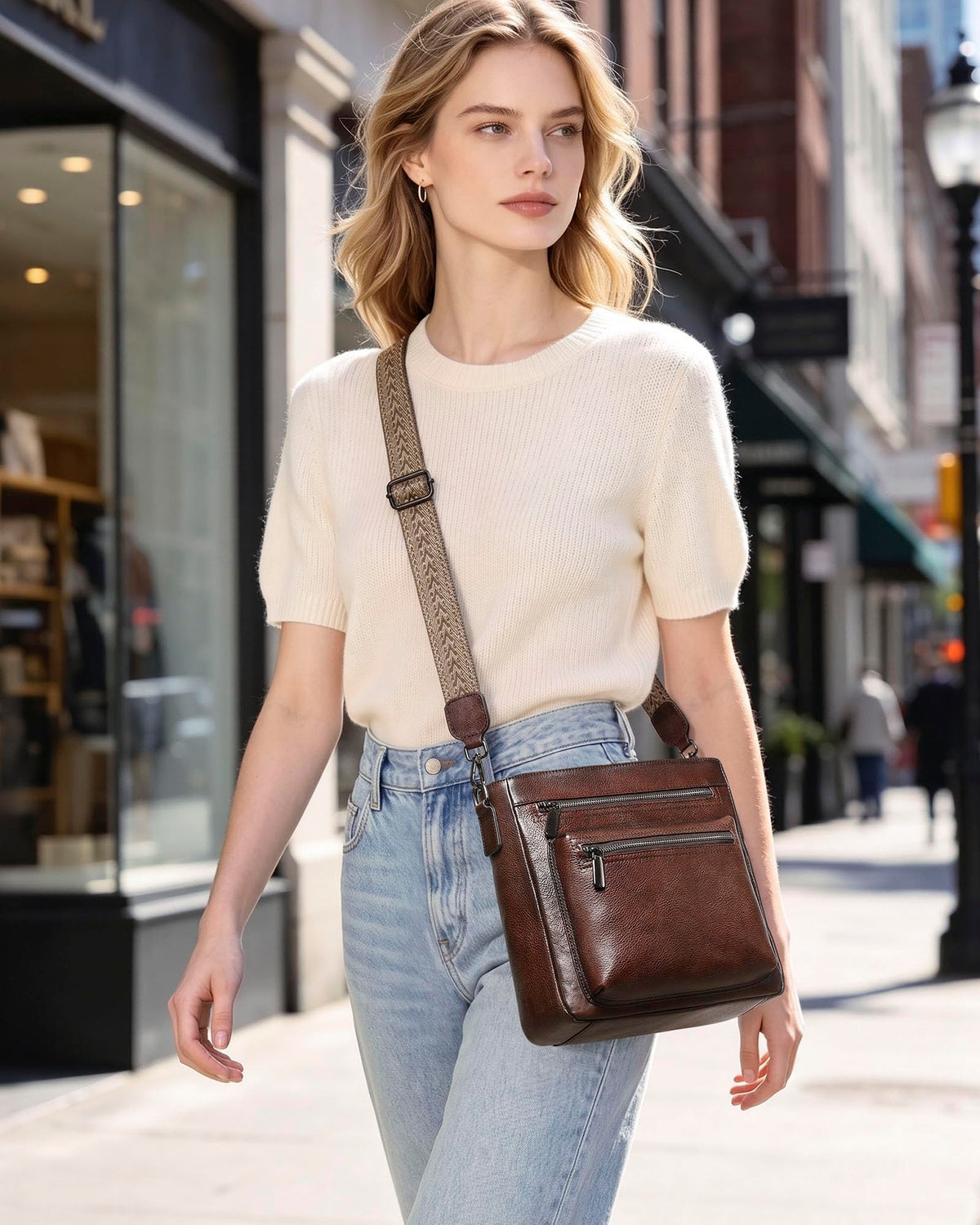 Genuine Leather Crossbody Purses Bags V643181