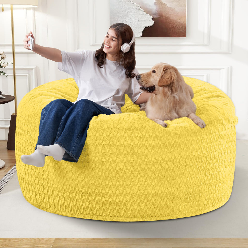 3FT Yellow Memory Foam Bean Bag Chair Y962904
