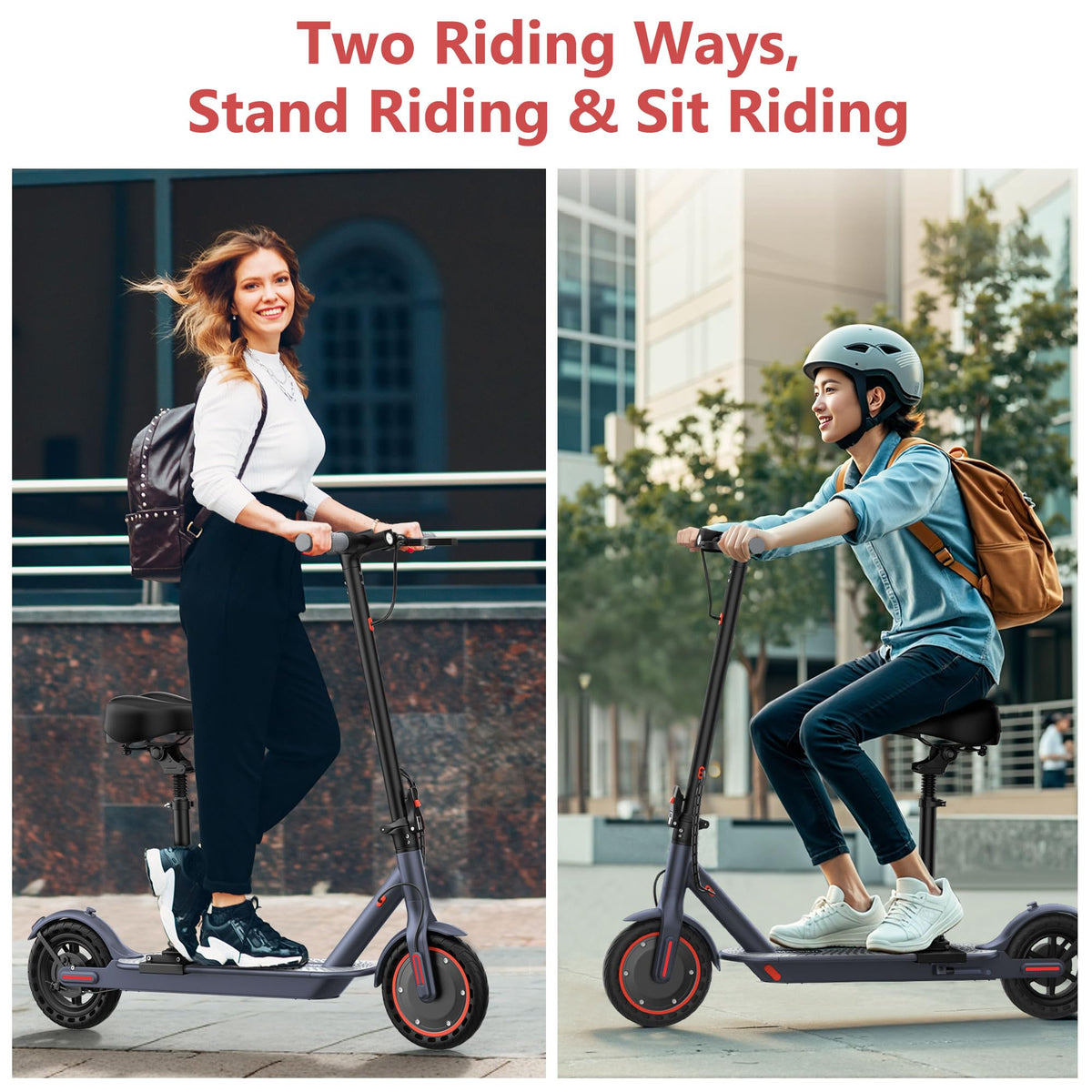 Electric Scooter with 350W/500W Motor, 19-20 MPH, Foldable Z783