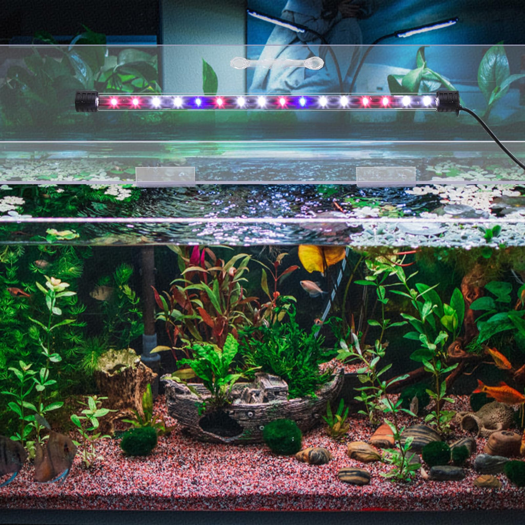 Aquarium Lids Canopy with LED Light, 3 Pcs, Clear, 20x10in S536740