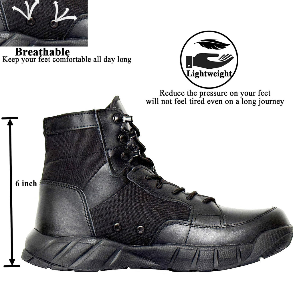 6 Inch Lightweight Tactical Combat Boots Coyote Military Hiking Shoes T9914