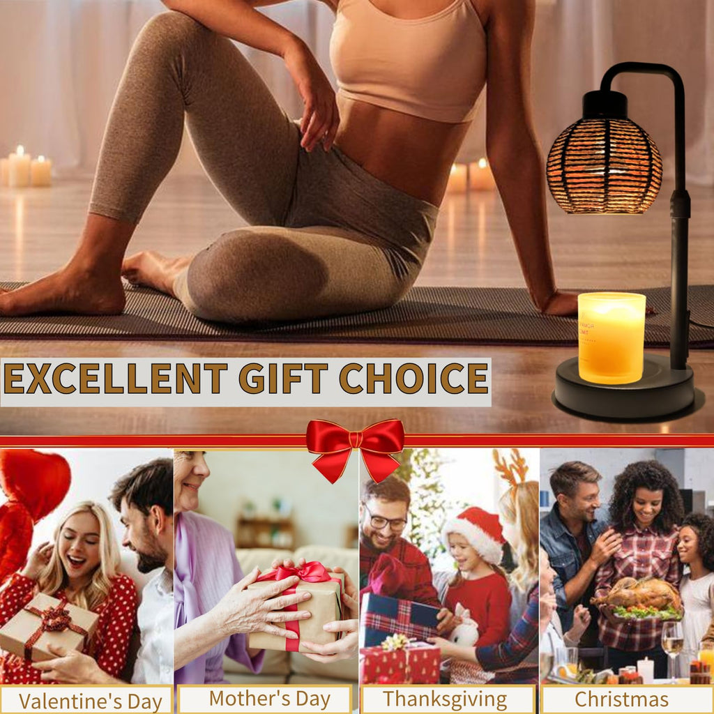 Electric Candle Warmer Lamp with Timer, Adjustable Dimmable W8217