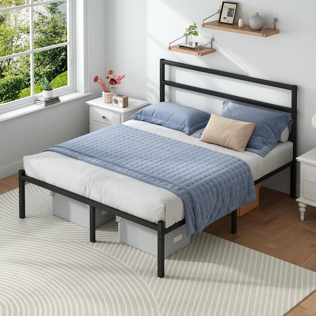 Black Full Size Bed Frame M418