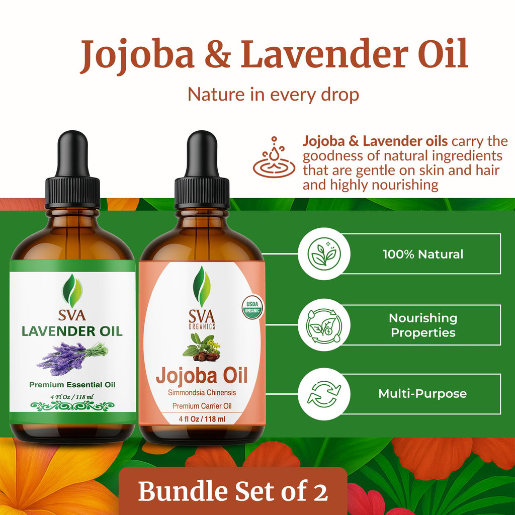 Jojoba Lavender Duo Glass Bottles with Droppers 4 Fl oz O90656