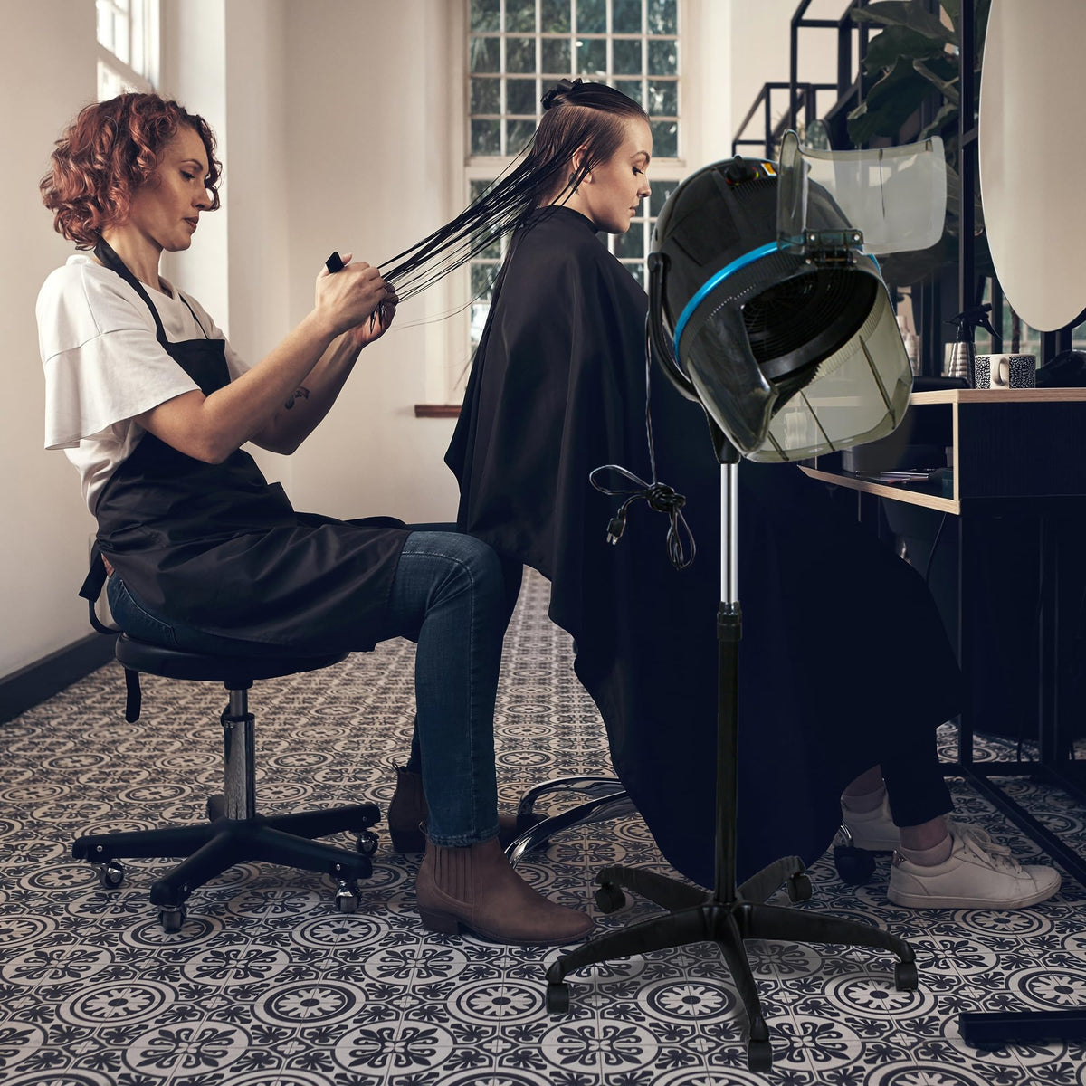 1300W Hooded Hair Dryer with Adjustable Timer K42711