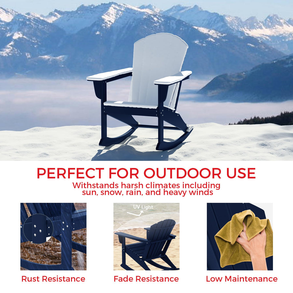 Navy Blue HDPE Adirondack Chair X8591