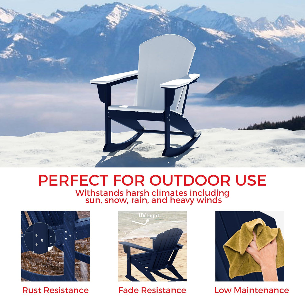 Navy Blue HDPE Adirondack Chair X8591