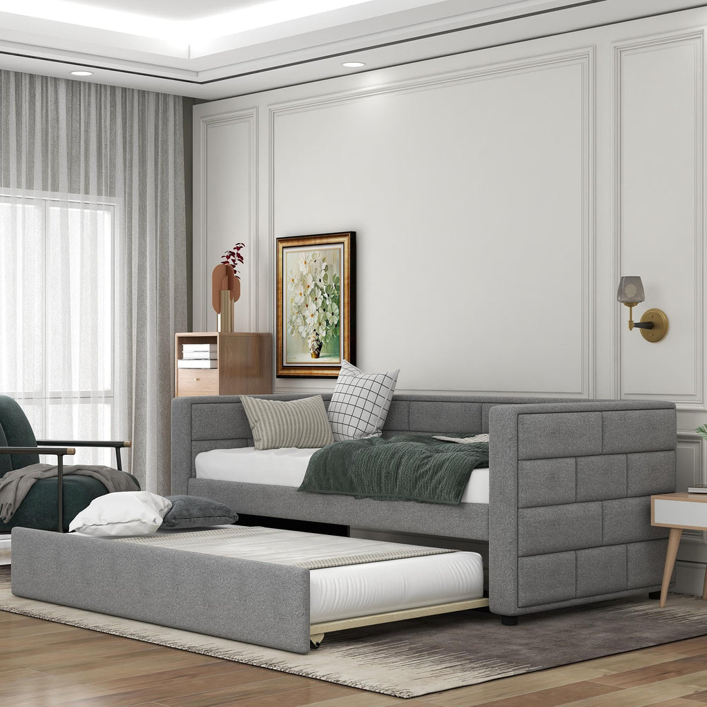 Twin Upholstered Daybed with Trundle H256