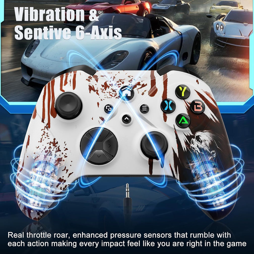 Wireless Xbox Controller with Vibration, Turbo, Programmable, 6 Gyro Axis, 3.5mm Audio Jack E457085