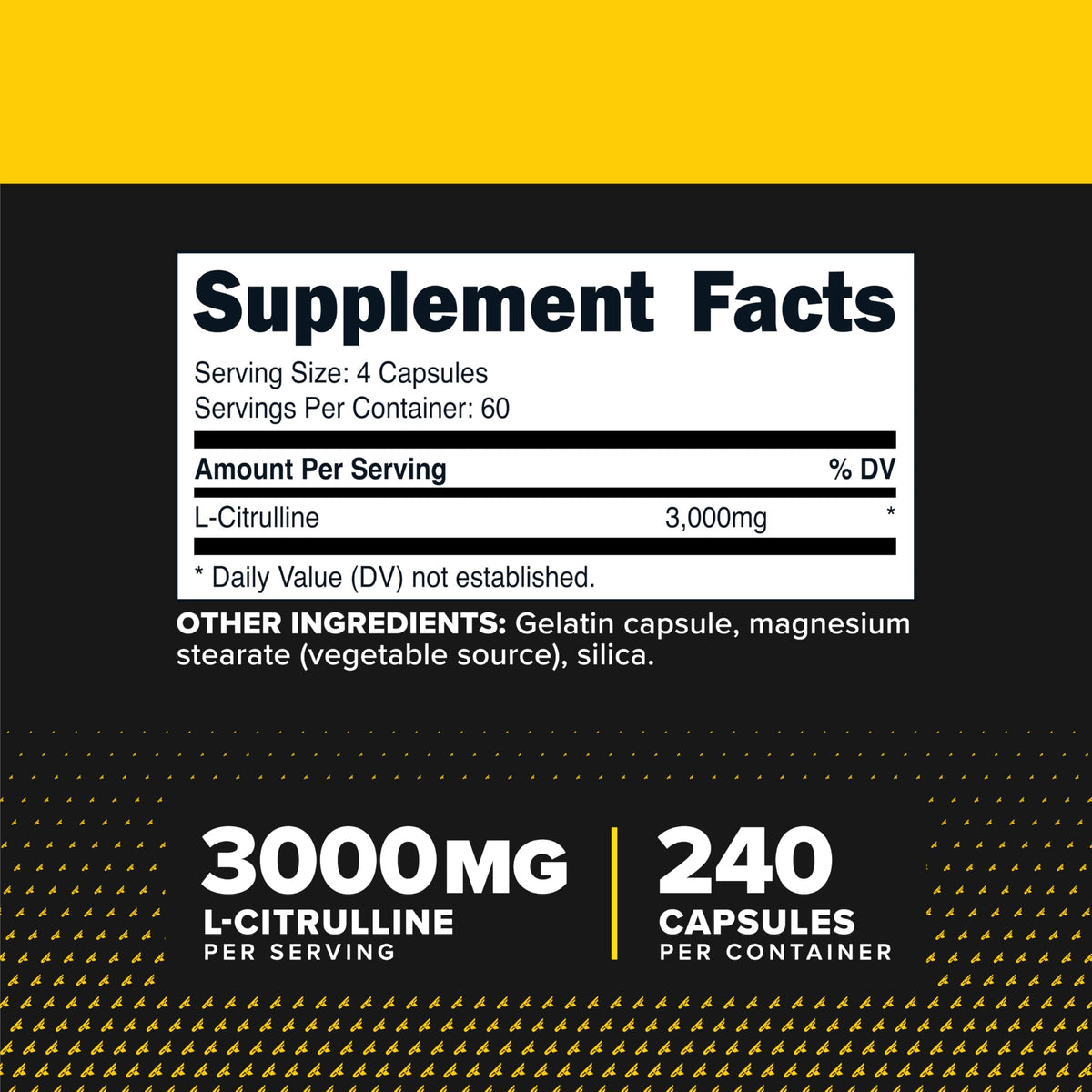 L-Citrulline 3000mg 240 Capsules V27263