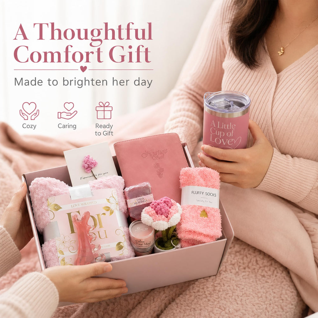 11 Pc Pink Care Package with Blanket T225