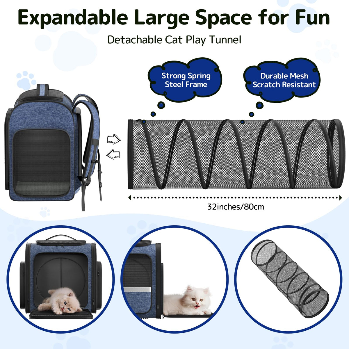 Cat Backpack with Play Tunnel A733