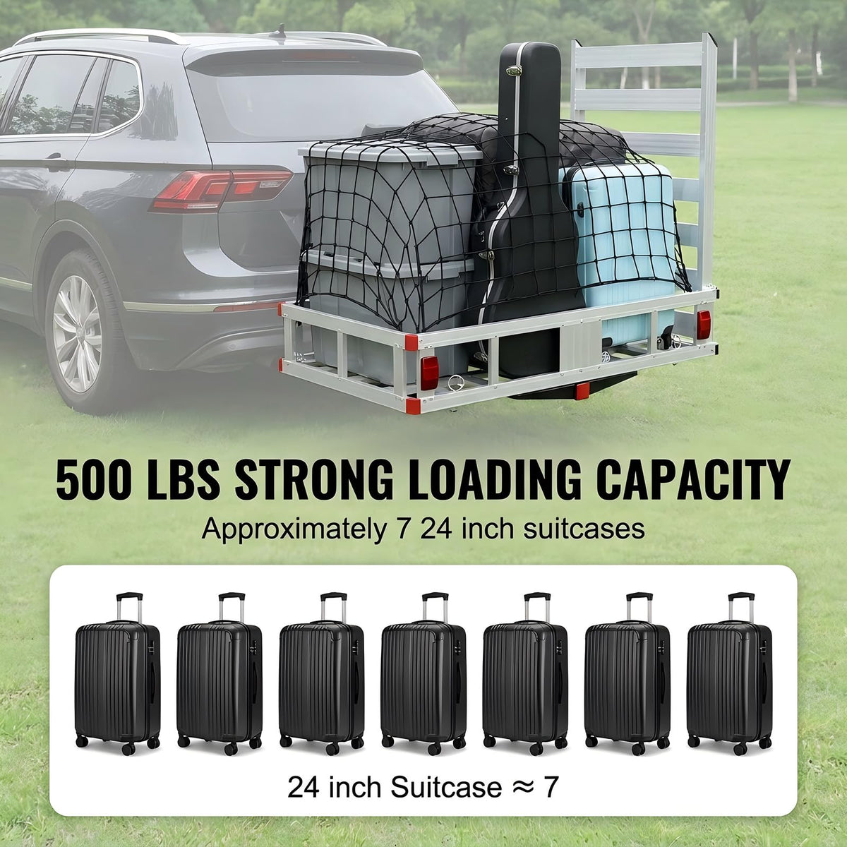 Hitch Mounted Cargo Carrier with Folding Ramp G947