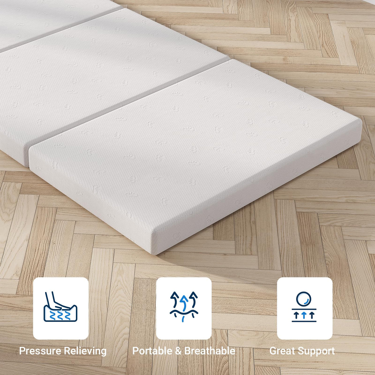 4 Inch Memory Foam Tri-fold Mattress Topper Q537338