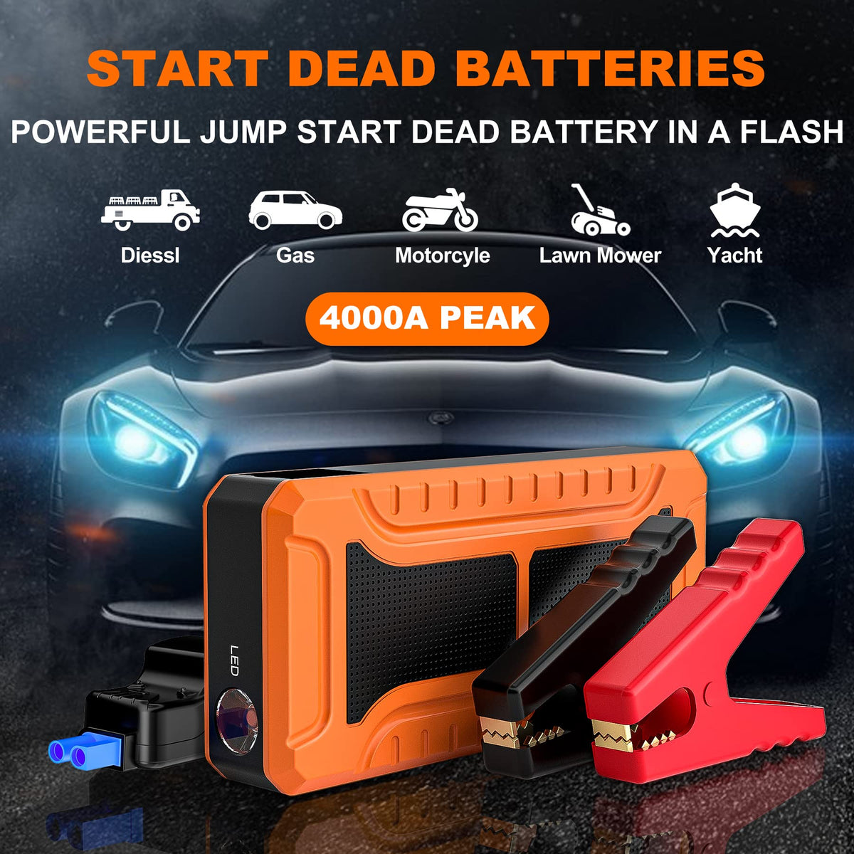 12V Portable Car Battery Jump Starter M463162