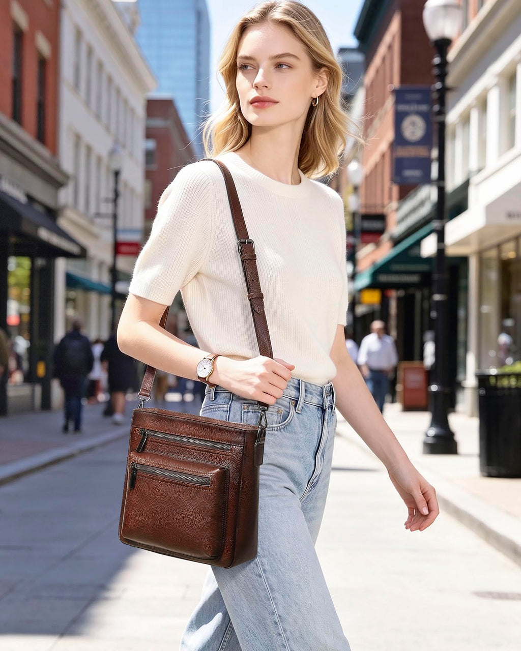 Genuine Leather Crossbody Purses Bags V643181
