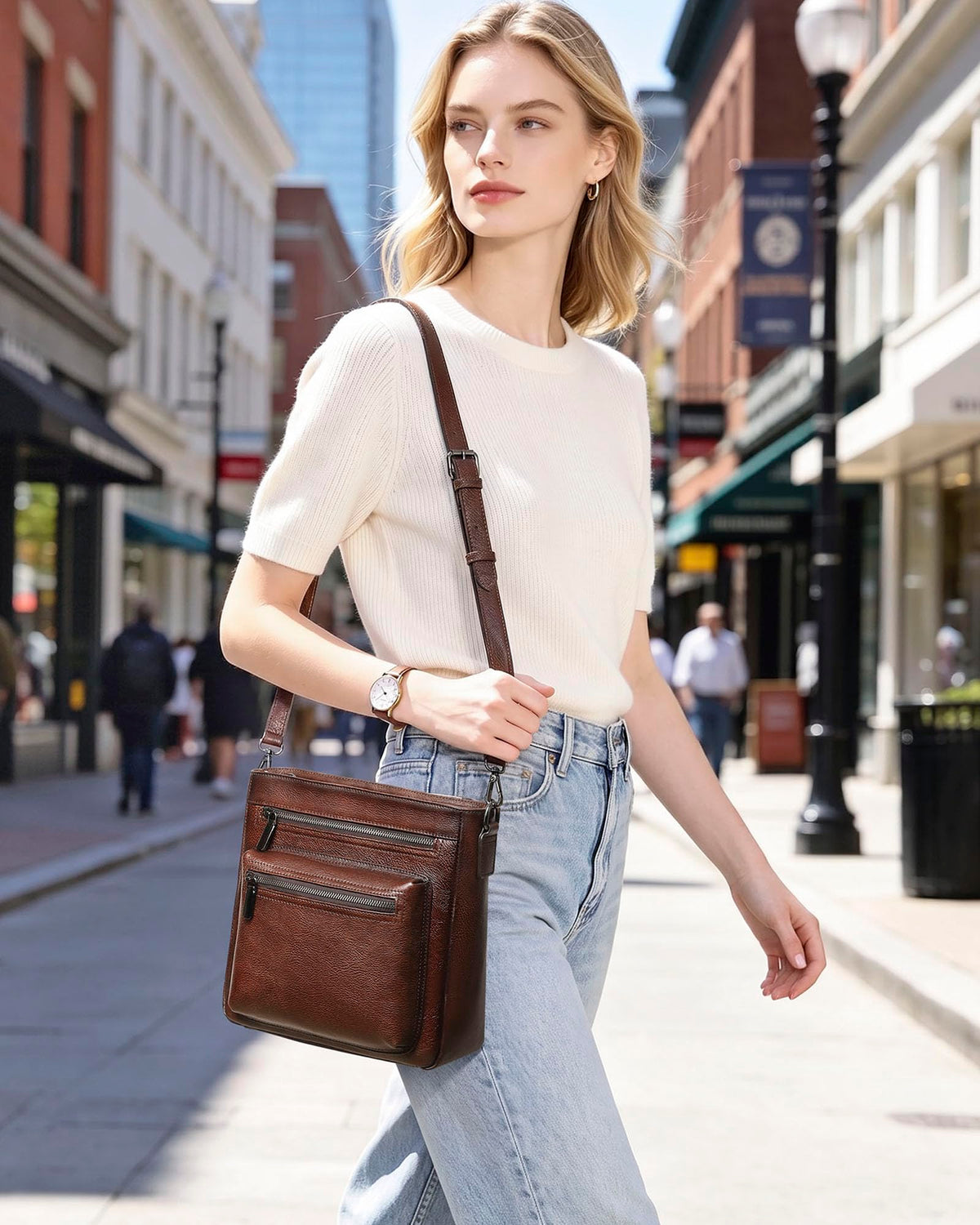 Genuine Leather Crossbody Purses Bags V643181