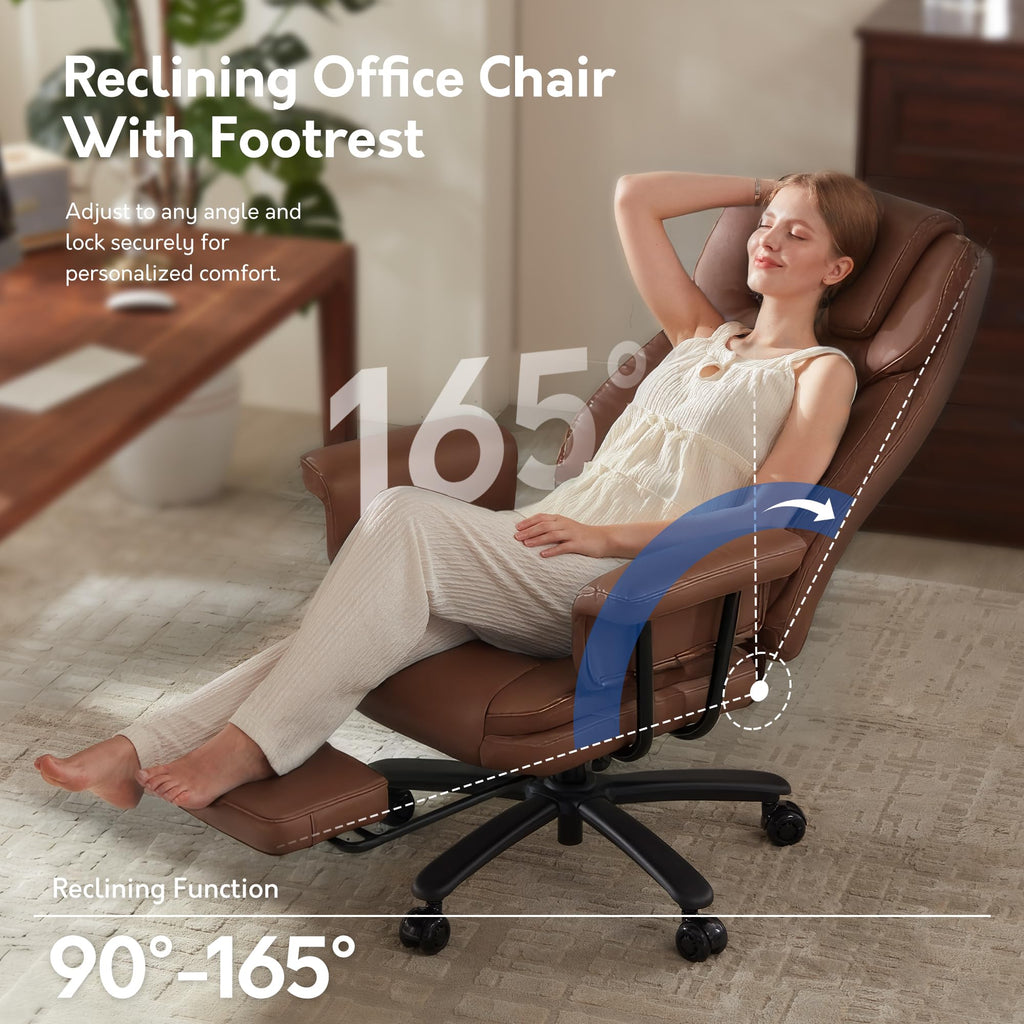 Big and Tall 500LBS Reclining Office Chair with Footrest N993925