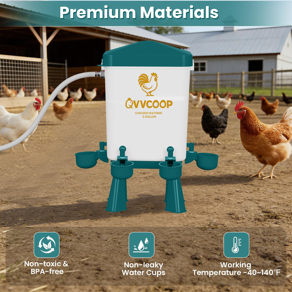 3 Gallon Automatic Chicken Waterer with Float Valve V99001