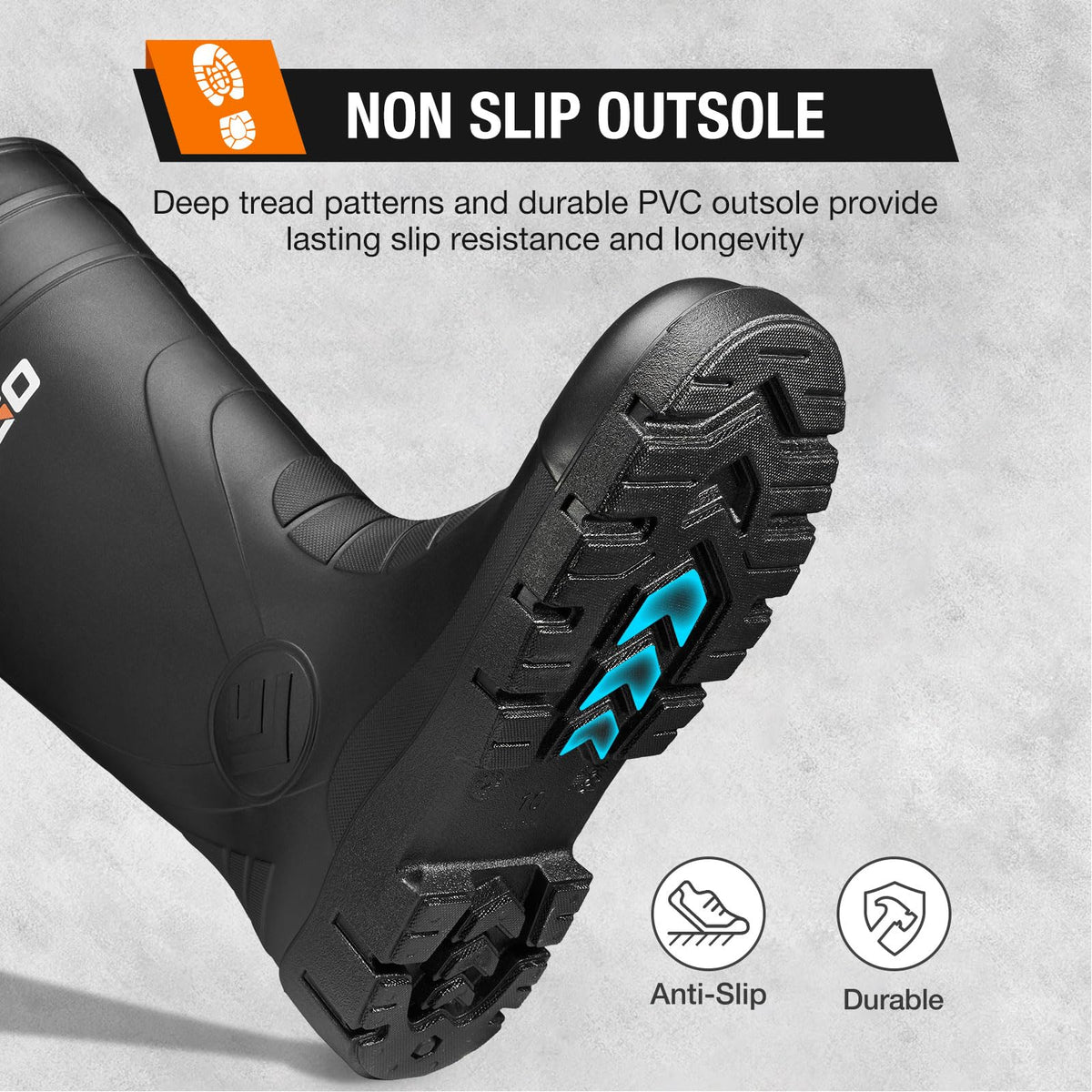 Men's Steel Toe Waterproof Rubber Boots G42359