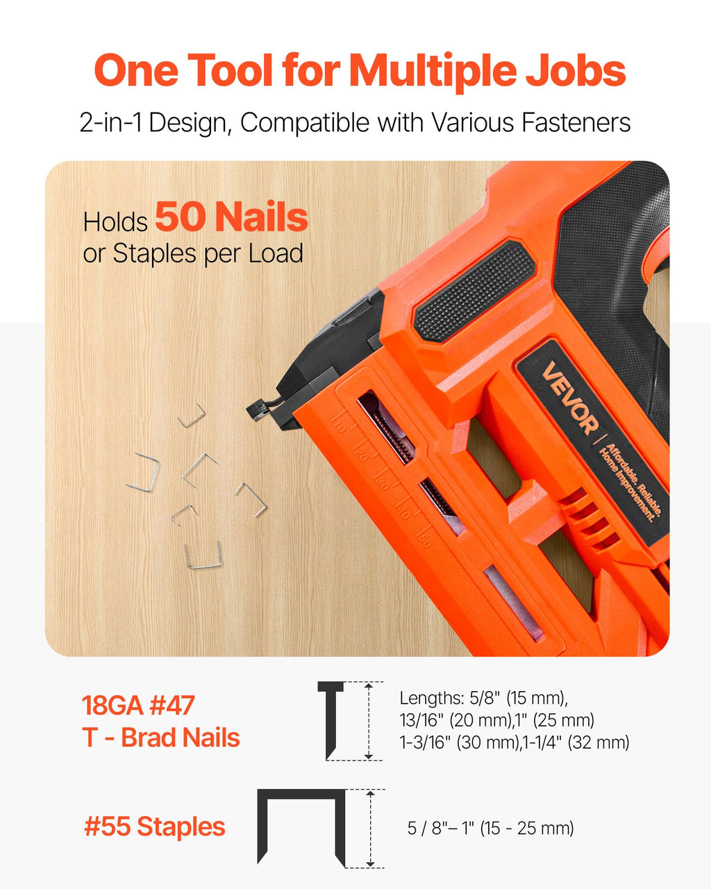Cordless 2-in-1 18 Gauge Nail Gun Staple Gun Z896268
