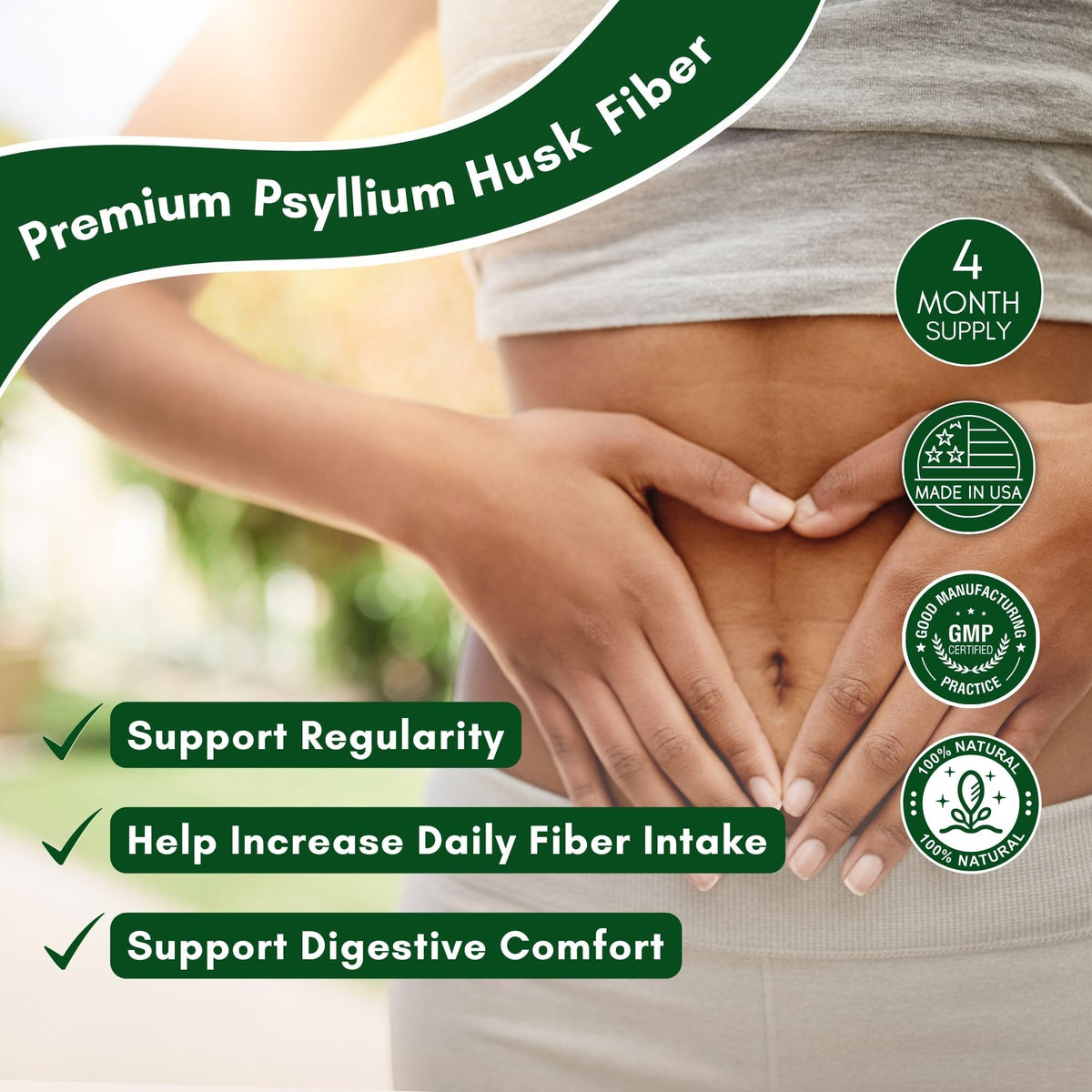 1450mg 240 Capsules Psyllium Husk Fiber Supplement O487