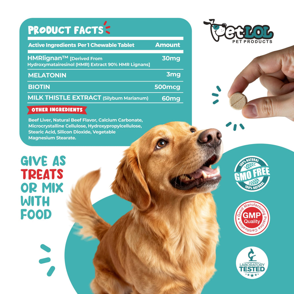 Melatonin, Biotin & Milk Thistle Complex for Dogs B44400